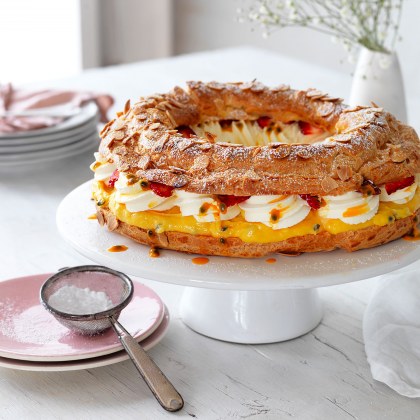 Paris Brest with Passionfruit Curd